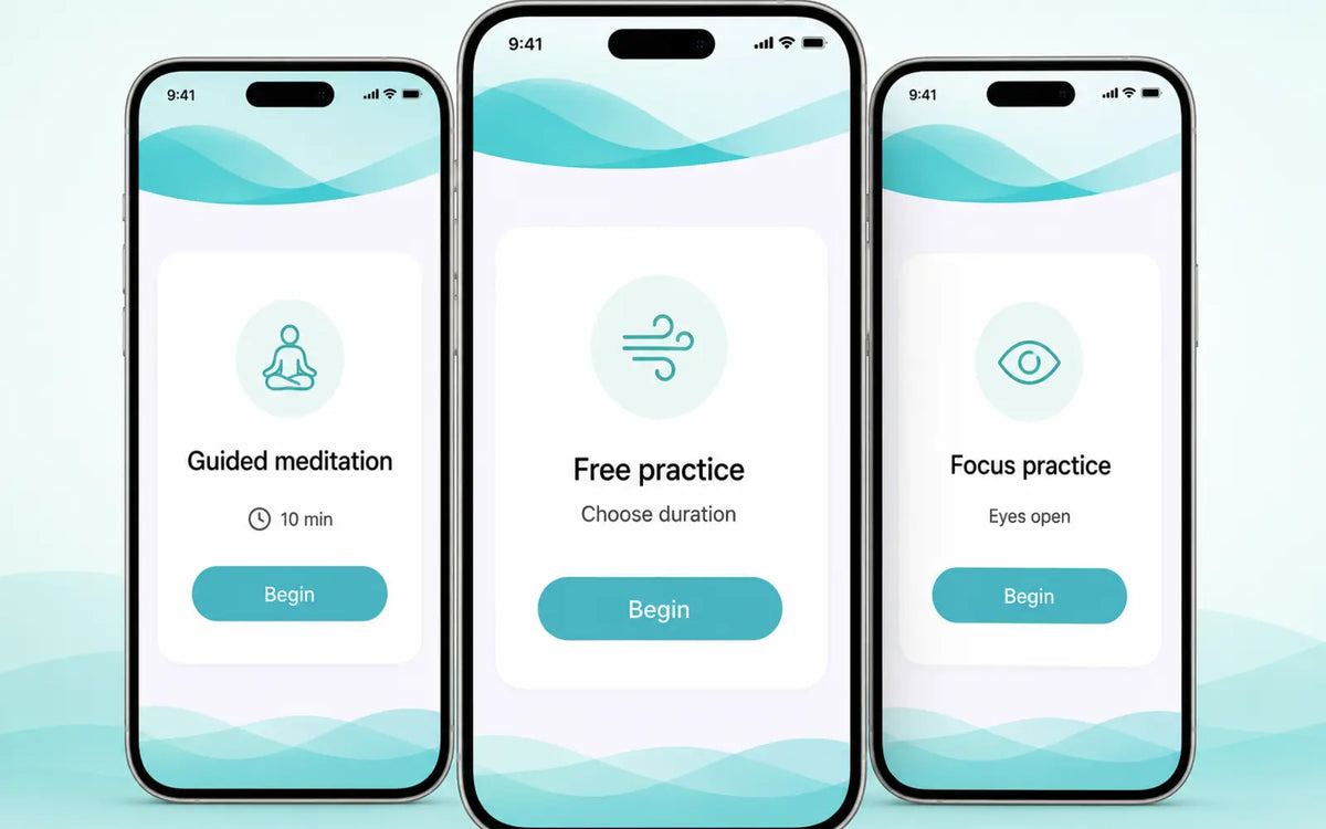 SereniBrain app meditation and focus practice choices