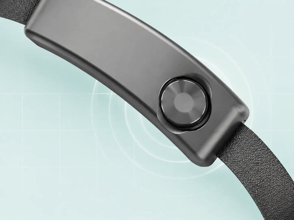 Close-up of the SereniBrain EEG sensor and hydrogel contact